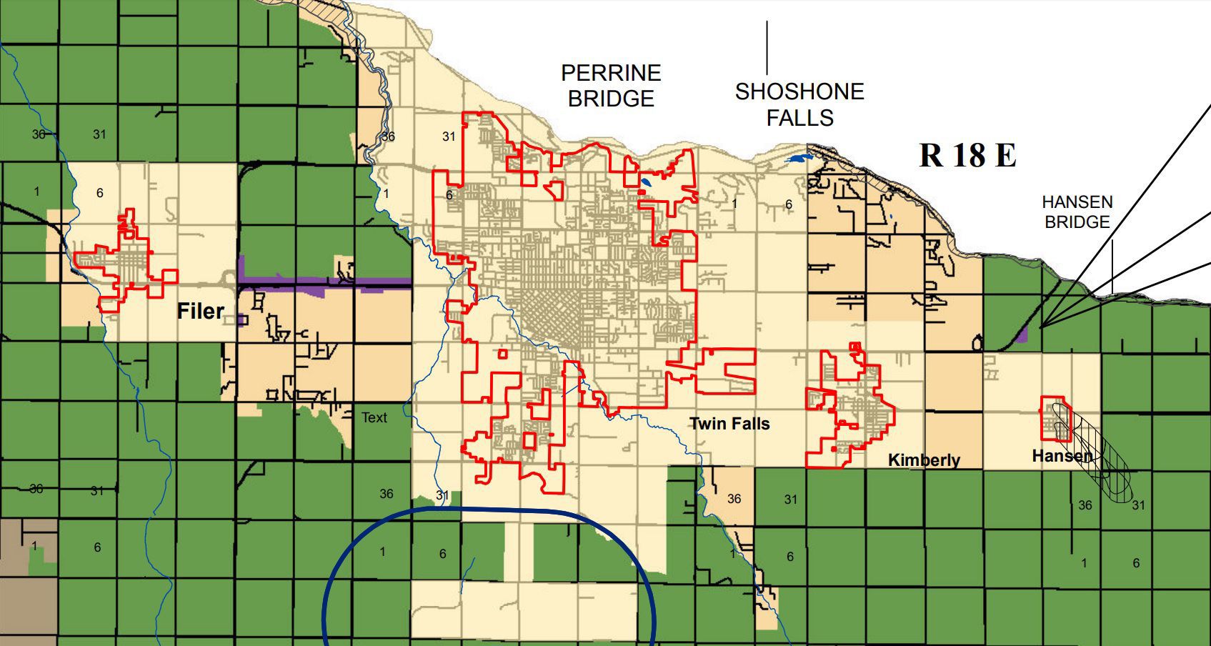 2012 Twin Falls and Kimberly areas of impact